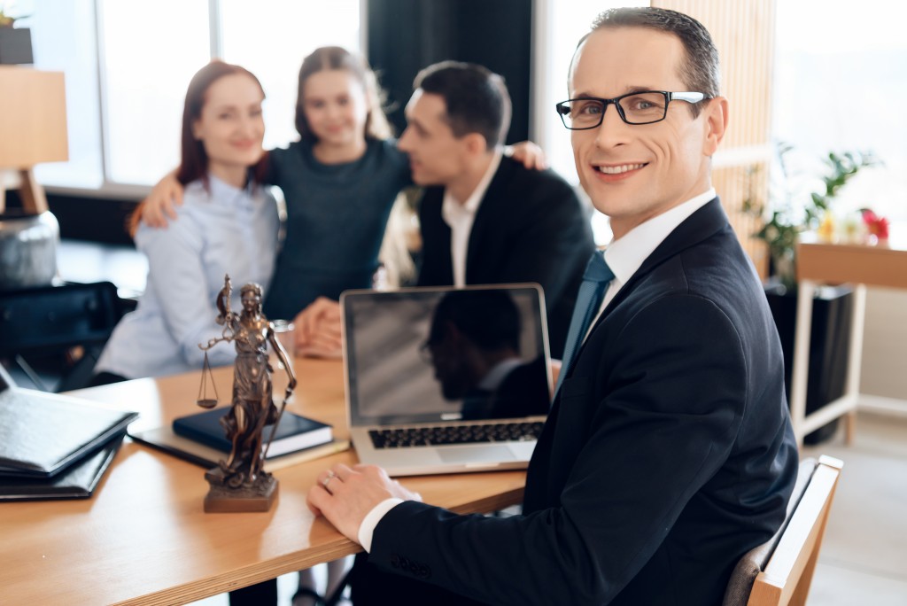 Family at the lawyer's office