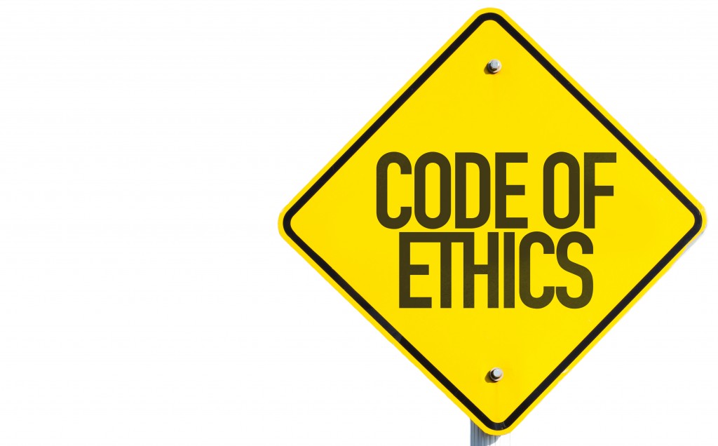 Code of Ethics on a signboard