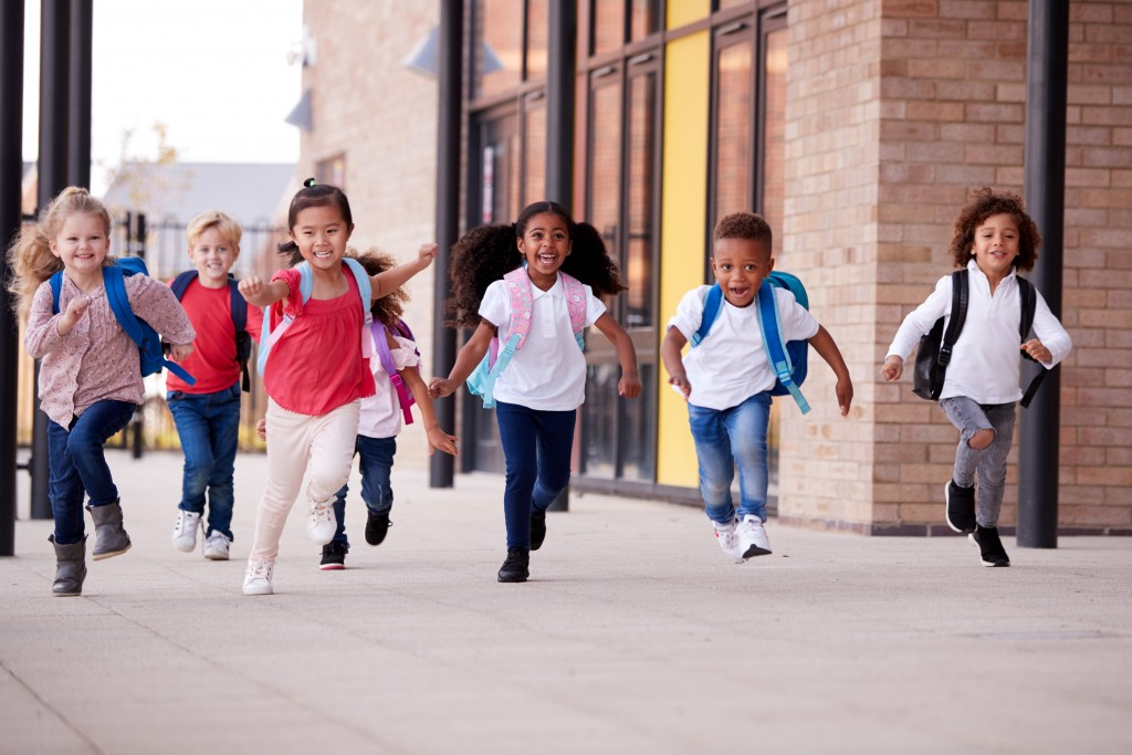 children leaving school