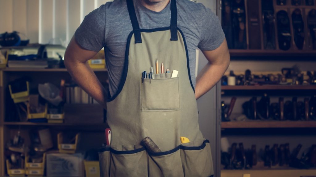 person wearing an apron