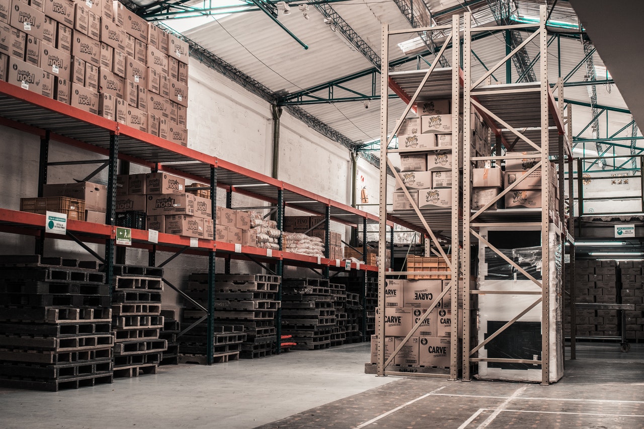 a warehouse filled with boxes