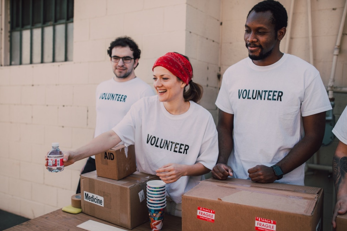 volunteers doing work