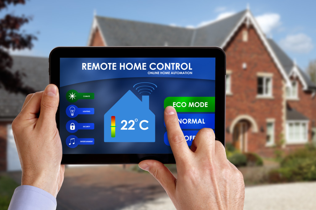 smart remote home system being controlled using a tablet